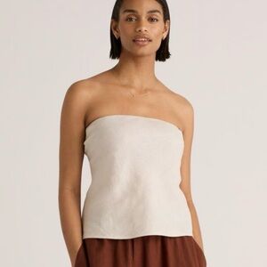 Quince linen Strapless Top